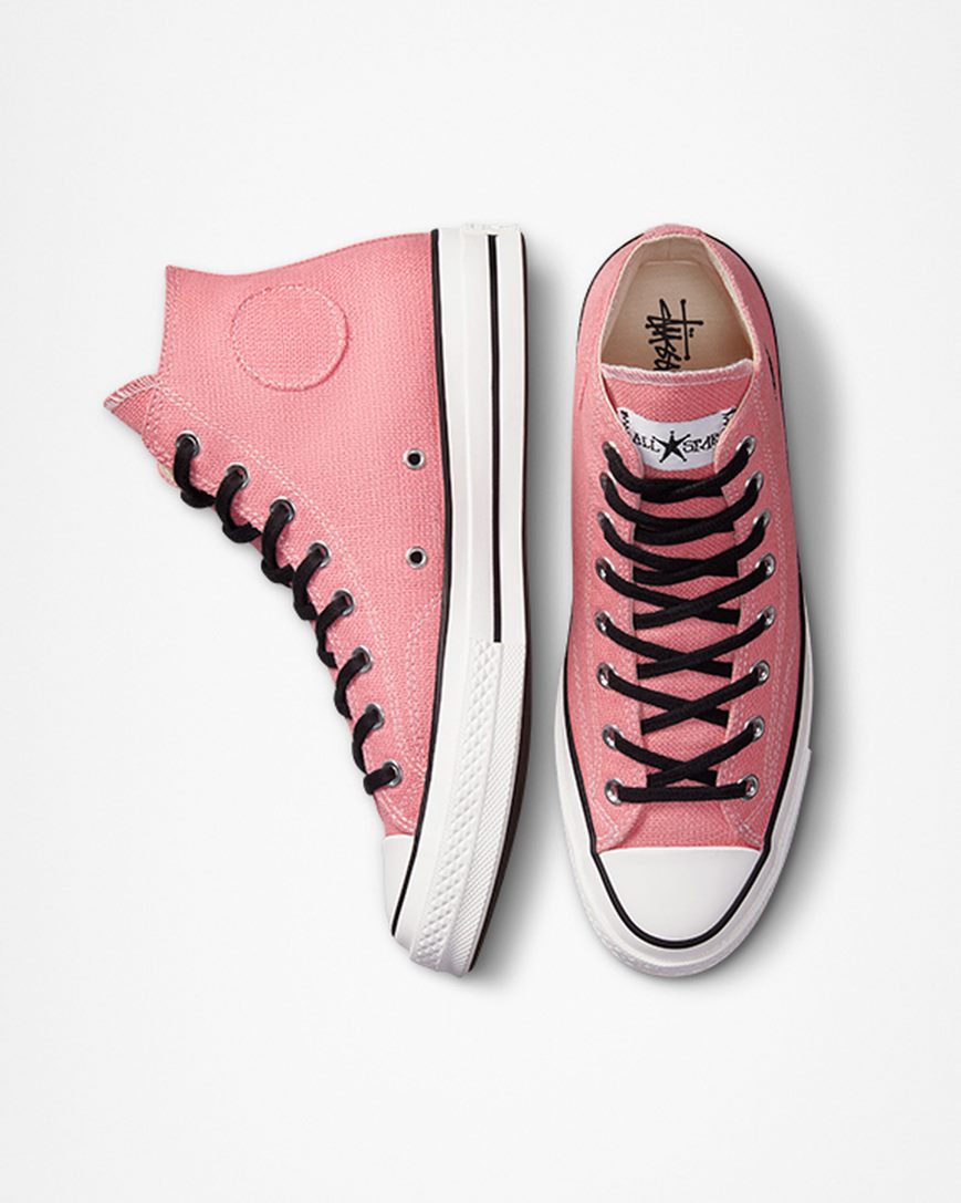 Dámské Boty Vysoké Converse x Stüssy Chuck 70 Fialové Černé | CZ THB3190